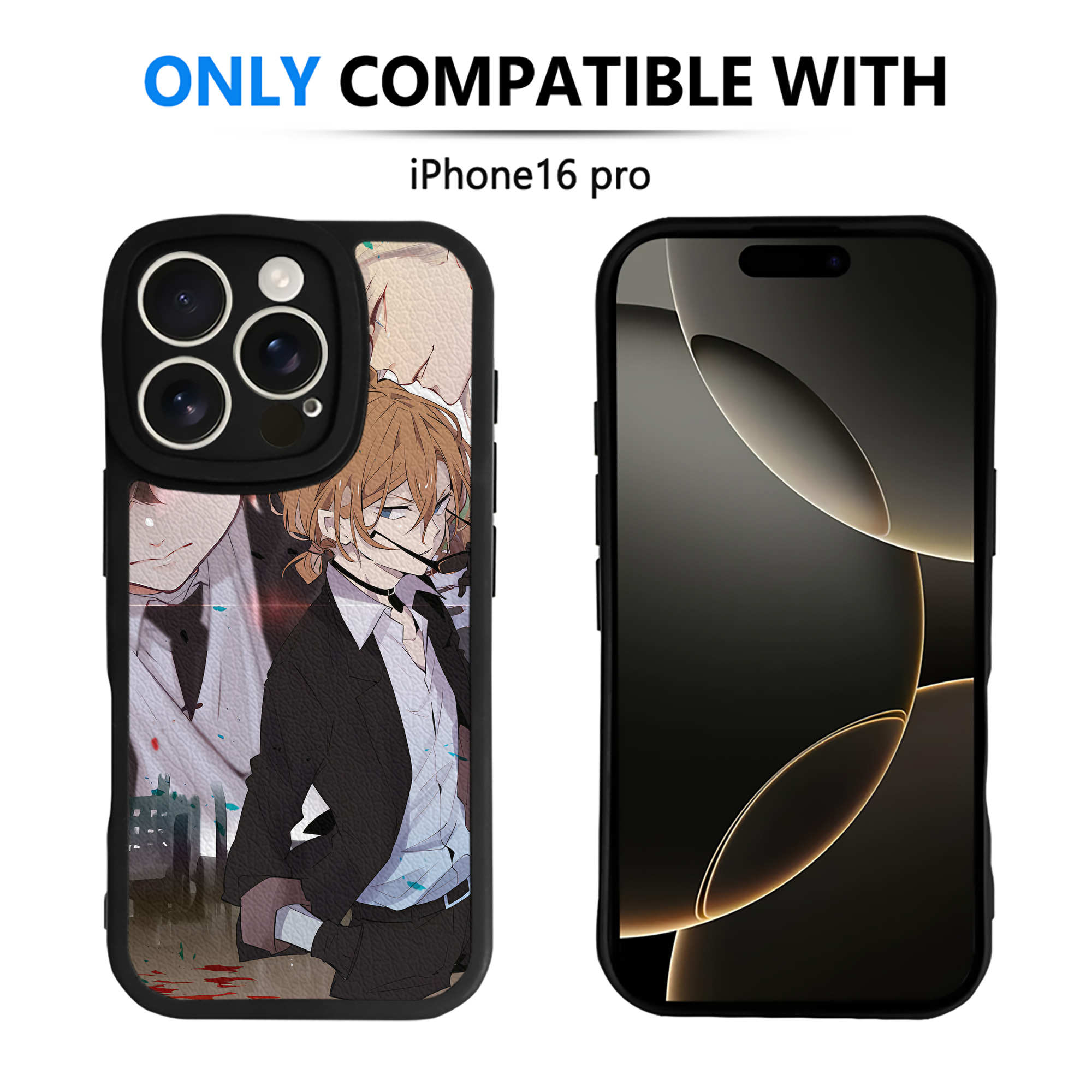 （画像用） 文豪ストレイドッグス Bungo Stray Dogs 【iPhone 16シリーズ対応】シリコンスマホケース（レザー調） 材質：シリコン